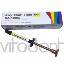 Эни-ком Флоу Радуга (Any-Com Flow Rainbow, "Mediclus") желтый, фотополимерный наногибридный компонет, шприц 2г.