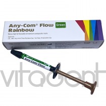 Эни-ком Флоу Радуга (Any-Com Flow Rainbow, "Mediclus") зеленый, фотополимерный наногибридный компонет, шприц 2г.
