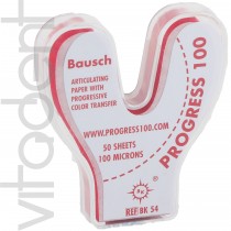 Артикуляционная бумага (Articulating paper, "Bausch") ВК54/53, подковообразная,100μ, 50листов.