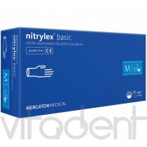 Перчатки (Nitrylex® basic, "MERCATOR Medical") нитриловые неопудреные, размер M, упаковка 100шт.