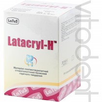 Латакрил АШ (Latacryl H, "Латус") с прожилками, материал полиметакрилатный базисный гарячего отверждения, ярко-розовый, 300г+150мл.