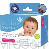 Салфетки для гигиены полости рта (Dental Wipes, "Brush-Baby") с ксилитолом, 28шт.