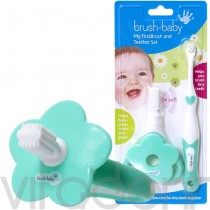 Зубная щетка и грызунок (FirstBrush+Teether, "Brush-Baby") набор, от 0 до 18 месяцев.