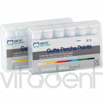 Штифты гуттаперчевые №15/02 (Gutta Percha Points, "META BIOMED") упаковка 120шт.