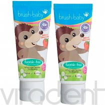 Зубная паста (Fworide-free, "Brush-Baby") без фтору, со вкусом клубники, 0-2года, 50мл.