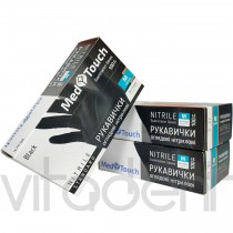 Перчатки ("MedTouch") нитриловые неопудренные, черные, размер S, упаковка 100шт.